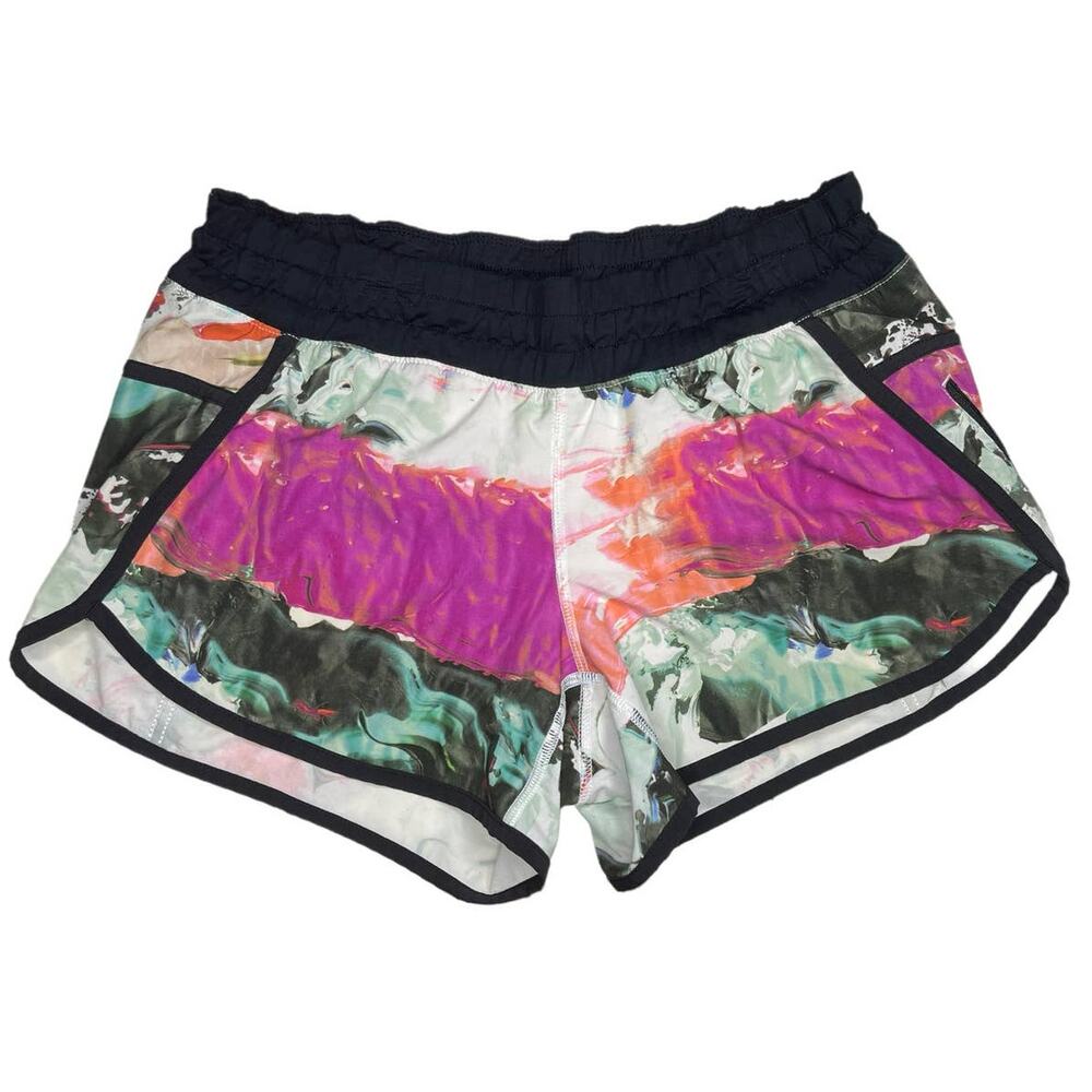 Lululemon Pigment Wave Multi Color Splotches Running Shorts
